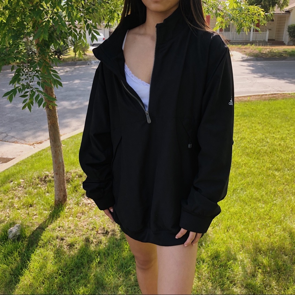 men’s black adidas half-zip jacket